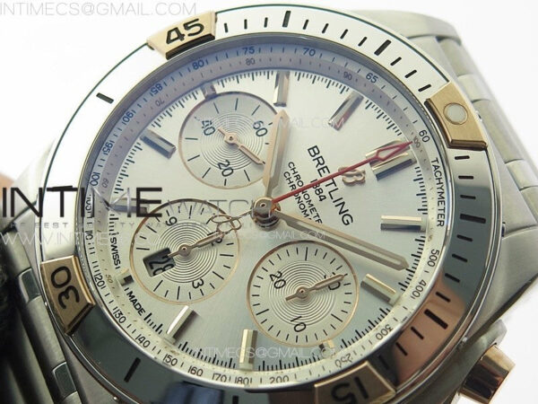 Chronomat B01 42mm SS/RG TF 1:1 Best Edition Silver Dial on SS Bracelet A7750 - Image 4
