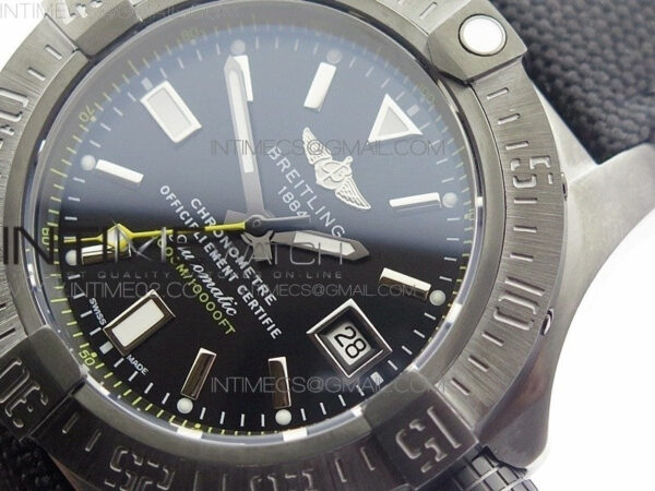 Avenger II Seawolf DLC V2 Best Black Dial Stick Markers Yellow Second Hand on Black Strap A2836 (Free Brown Leather Strap) - Image 4