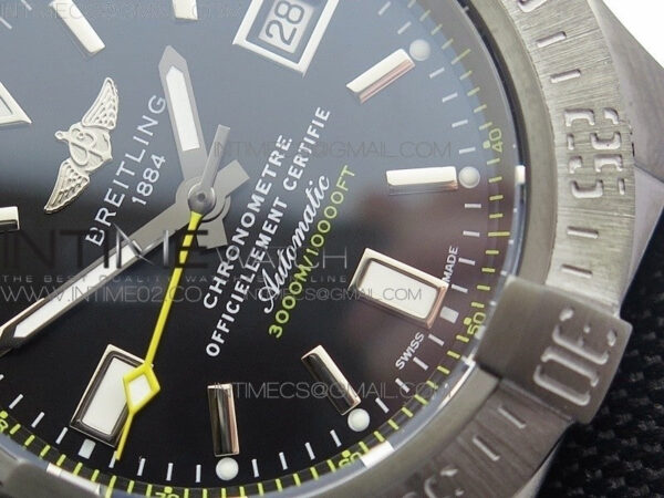 Avenger II Seawolf DLC V2 Best Black Dial Stick Markers Yellow Second Hand on Black Strap A2836 (Free Brown Leather Strap) - Image 5
