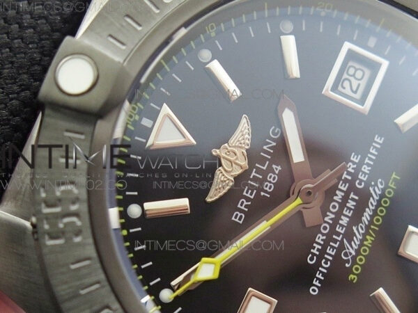 Avenger II Seawolf DLC V2 Best Black Dial Stick Markers Yellow Second Hand on Black Strap A2836 (Free Brown Leather Strap) - Image 6