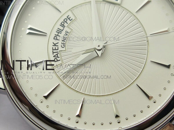 Calatrava 5153G-010 SS ZF 1:1 Best Edition White textured dial on Black Leather Strap A324CS - Image 8