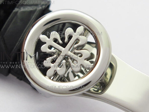 Calatrava 5153G-010 SS ZF 1:1 Best Edition White textured dial on Black Leather Strap A324CS - Image 16