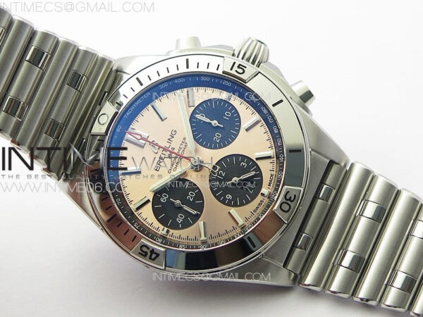 Chronomat B01 42mm SS TF 1:1 Best Edition Copper Dial Black Subdial on SS Bracelet A7750 - Image 2