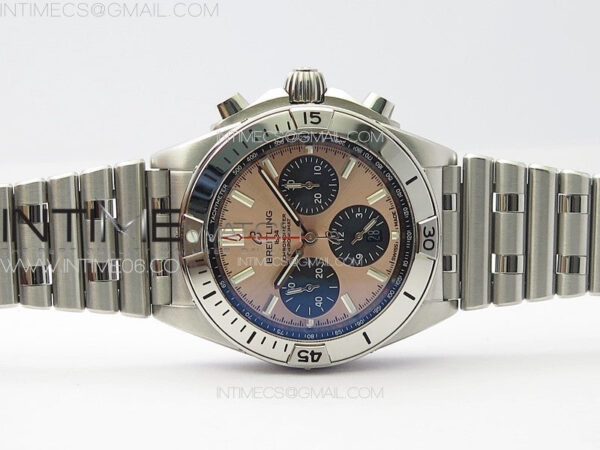 Chronomat B01 42mm SS TF 1:1 Best Edition Copper Dial Black Subdial on SS Bracelet A7750 - Image 3