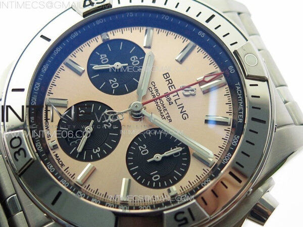 Chronomat B01 42mm SS TF 1:1 Best Edition Copper Dial Black Subdial on SS Bracelet A7750 - Image 4