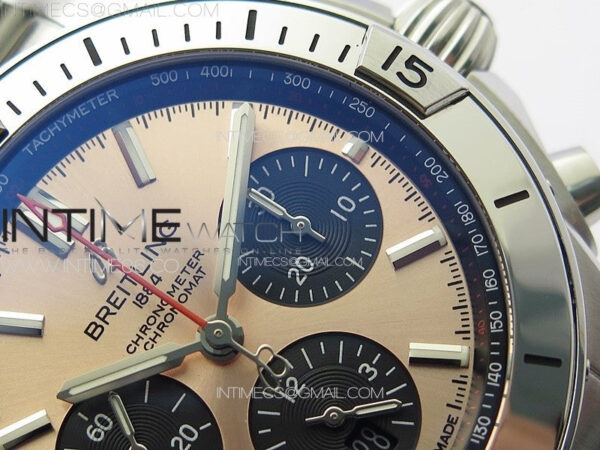 Chronomat B01 42mm SS TF 1:1 Best Edition Copper Dial Black Subdial on SS Bracelet A7750 - Image 5