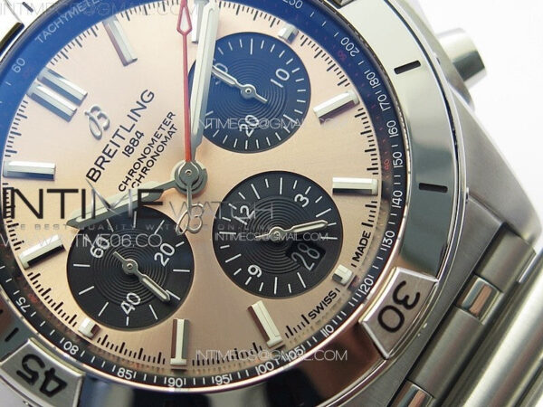 Chronomat B01 42mm SS TF 1:1 Best Edition Copper Dial Black Subdial on SS Bracelet A7750 - Image 6