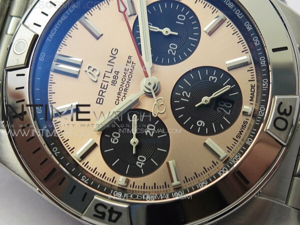 Chronomat B01 42mm SS TF 1:1 Best Edition Copper Dial Black Subdial on SS Bracelet A7750 - Image 8