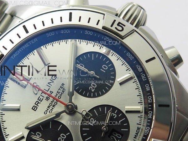 Chronomat B01 42mm SS TF 1:1 Best Edition Silver Dial Black Subdial on SS Bracelet A7750 - Image 5