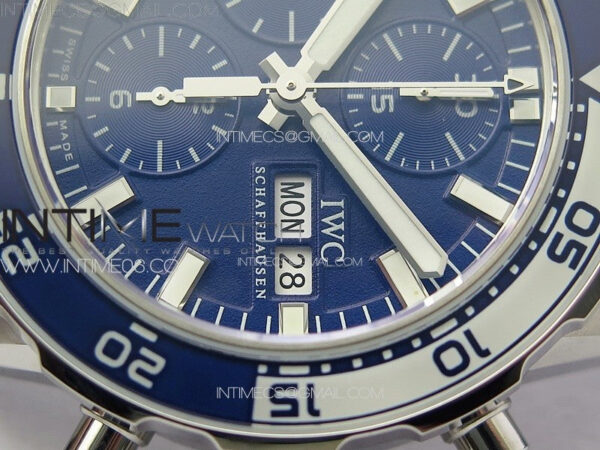 Aquatimer IW376711 SS V6SF 1:1 Best Edition Blue Dial on Blue Rubber Strap A7750 - Image 5