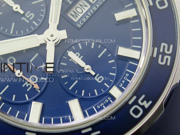 Aquatimer IW376711 SS V6SF 1:1 Best Edition Blue Dial on Blue Rubber Strap A7750 - Image 6