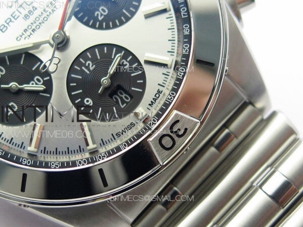 Chronomat B01 42mm SS TF 1:1 Best Edition Silver Dial Black Subdial on SS Bracelet A7750 - Image 7