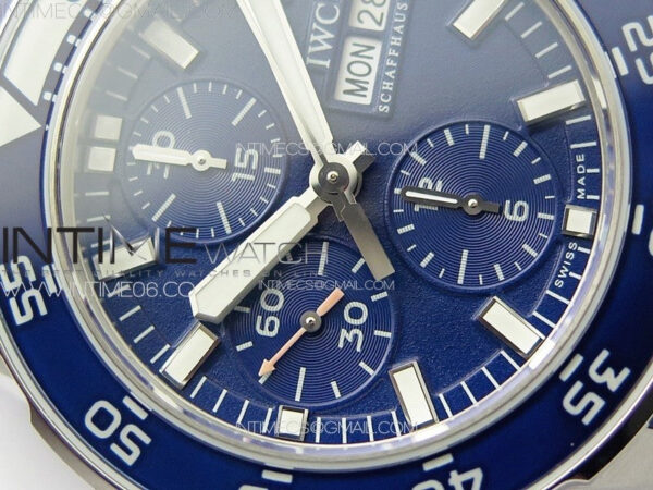 Aquatimer IW376711 SS V6SF 1:1 Best Edition Blue Dial on Blue Rubber Strap A7750 - Image 7