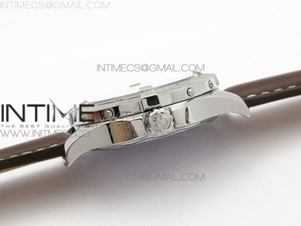 Colt Automatic 44mm SS White Textured Dial on Brown Leather Strap A2824 - Image 7