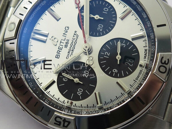 Chronomat B01 42mm SS TF 1:1 Best Edition Silver Dial Black Subdial on SS Bracelet A7750 - Image 8