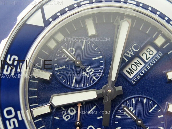 Aquatimer IW376711 SS V6SF 1:1 Best Edition Blue Dial on Blue Rubber Strap A7750 - Image 8