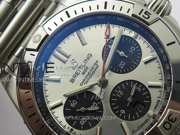 Chronomat B01 42mm SS TF 1:1 Best Edition Silver Dial Black Subdial on SS Bracelet A7750 - Image 9