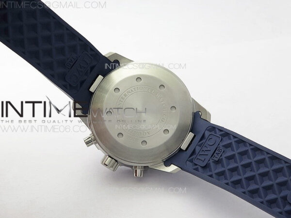 Aquatimer IW376711 SS V6SF 1:1 Best Edition Blue Dial on Blue Rubber Strap A7750 - Image 16