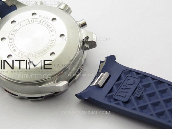 Aquatimer IW376711 SS V6SF 1:1 Best Edition Blue Dial on Blue Rubber Strap A7750 - Image 21