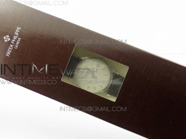Calatrava 5296G SS ZF 1:1 Best Edition Ivory Dial On Black Leather Strap 324CS (Free box) - Image 44
