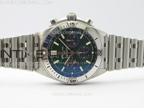 Chronomat B01 42mm SS TF 1:1 Best Edition Green Dial on SS Bracelet A7750 - Image 3