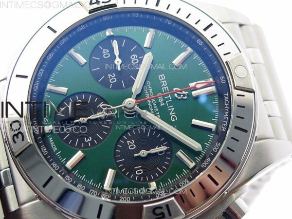 Chronomat B01 42mm SS TF 1:1 Best Edition Green Dial on SS Bracelet A7750 - Image 4