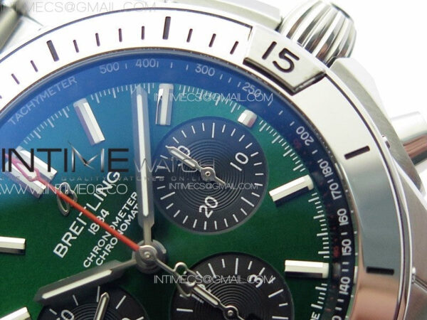 Chronomat B01 42mm SS TF 1:1 Best Edition Green Dial on SS Bracelet A7750 - Image 5