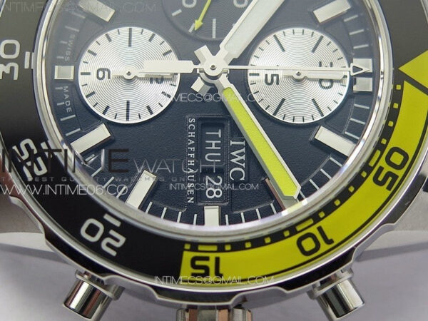 Aquatimer IW376709 SS V6SF 1:1 Best Edition Black Dial on Black Rubber Strap A7750 - Image 5
