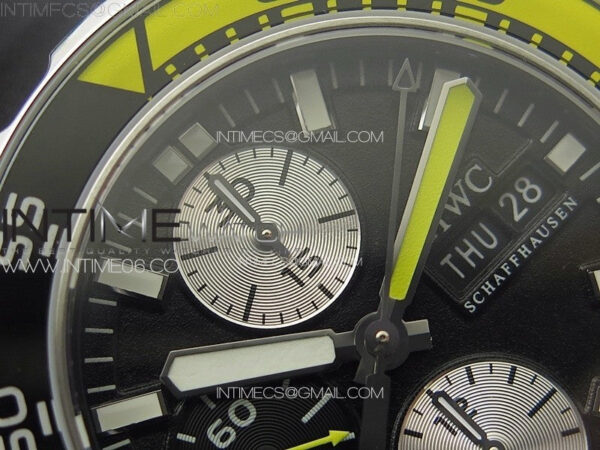 Aquatimer IW376709 SS V6SF 1:1 Best Edition Black Dial on Black Rubber Strap A7750 - Image 8