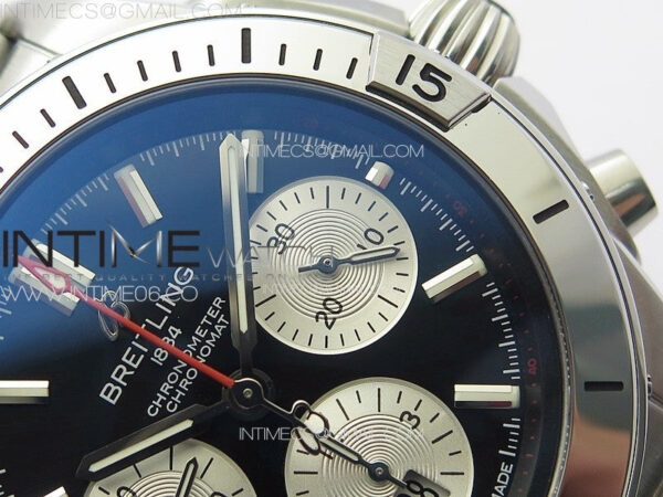 Chronomat B01 42mm SS TF 1:1 Best Edition Black Dial White Subdial on SS Bracelet A7750 - Image 5