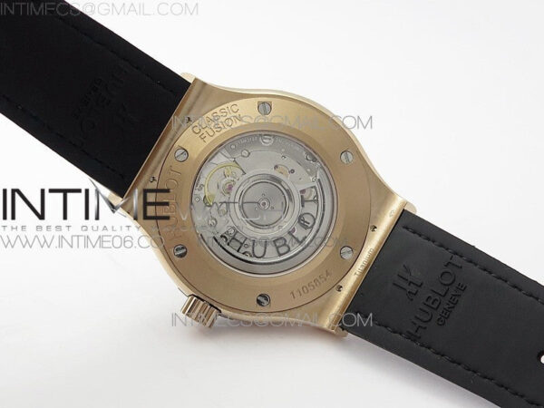 Classic Fusion 42mm RG Paved Diamonds Case/Bezel B50F Gray Dial On Gray Gummy Strap A2892 - Image 18