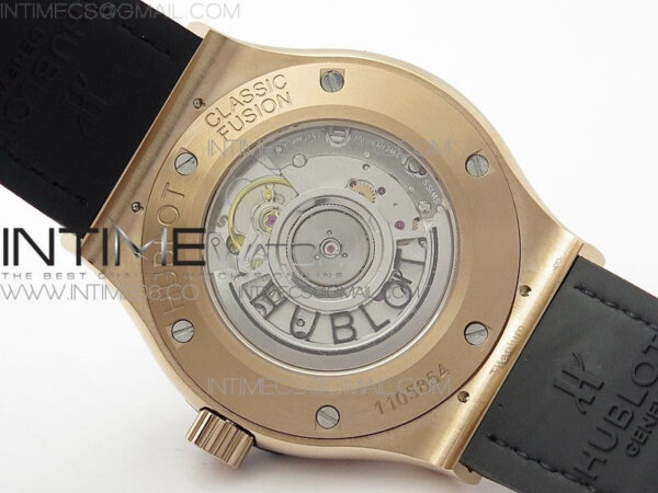 Classic Fusion 42mm RG Paved Diamonds Case/Bezel B50F Gray Dial On Gray Gummy Strap A2892 - Image 19