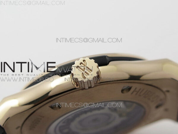 Classic Fusion 42mm RG Paved Diamonds Case/Bezel B50F Black Dial On Black Gummy Strap A2892 - Image 10