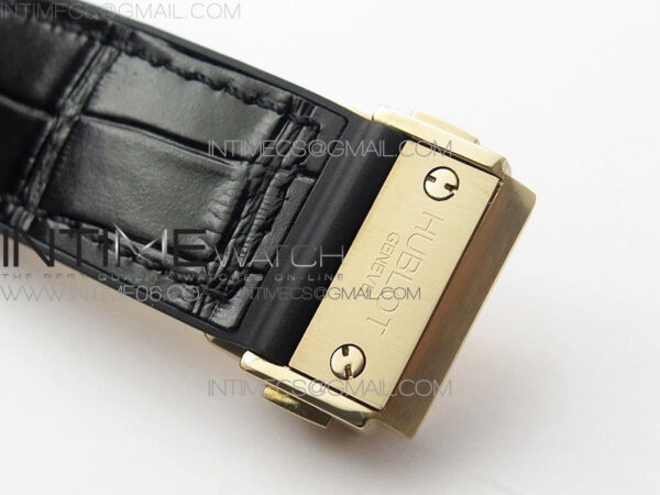 Classic Fusion 42mm RG Paved Diamonds Case/Bezel B50F Black Dial On Black Gummy Strap A2892 - Image 12