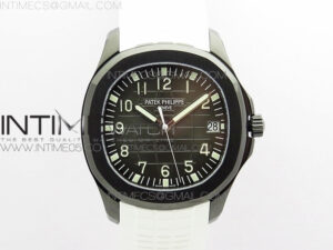 Aquanaut Jumbo 5167A DLC ZF 1:1 Best Edition Black Dial on White Rubber Strap 324CS(Free Box)