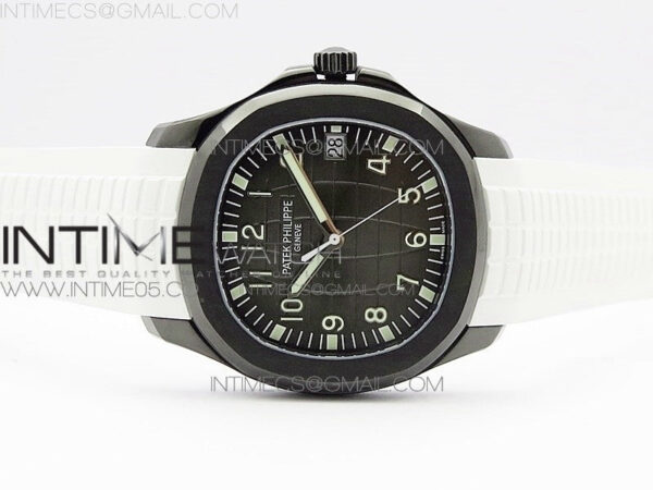 Aquanaut Jumbo 5167A DLC ZF 1:1 Best Edition Black Dial on White Rubber Strap 324CS(Free Box) - Image 3