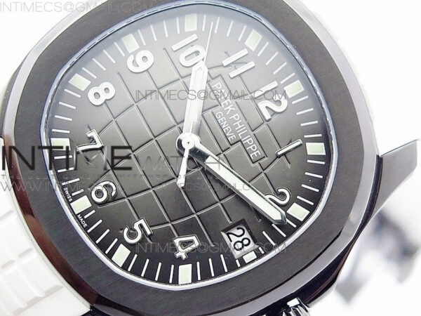 Aquanaut Jumbo 5167A DLC ZF 1:1 Best Edition Black Dial on White Rubber Strap 324CS(Free Box) - Image 4