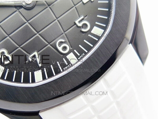 Aquanaut Jumbo 5167A DLC ZF 1:1 Best Edition Black Dial on White Rubber Strap 324CS(Free Box) - Image 6