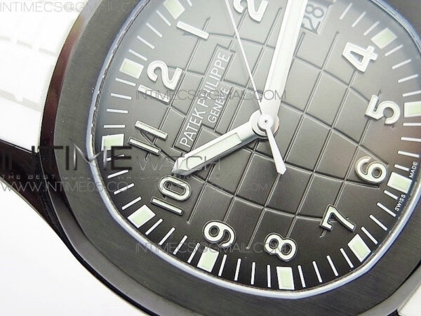 Aquanaut Jumbo 5167A DLC ZF 1:1 Best Edition Black Dial on White Rubber Strap 324CS(Free Box) - Image 7