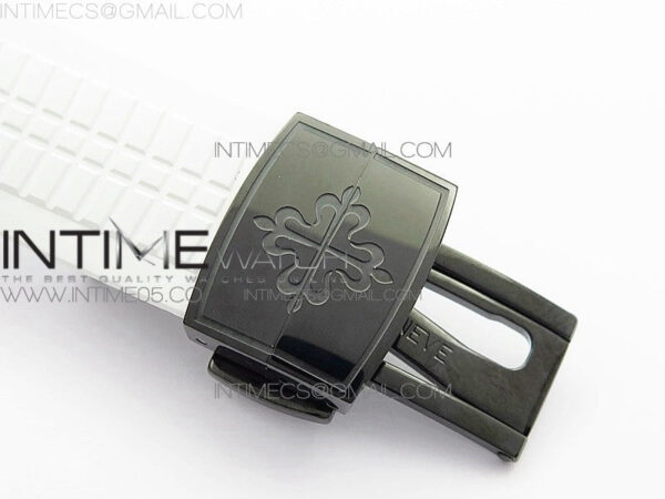 Aquanaut Jumbo 5167A DLC ZF 1:1 Best Edition Black Dial on White Rubber Strap 324CS(Free Box) - Image 13