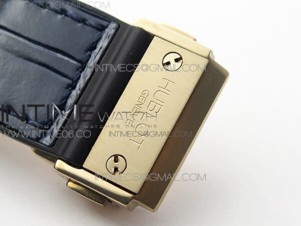 Classic Fusion 42mm RG Paved Diamonds Case/Bezel B50F Blue Dial On Blue Gummy Strap A2892 - Image 13