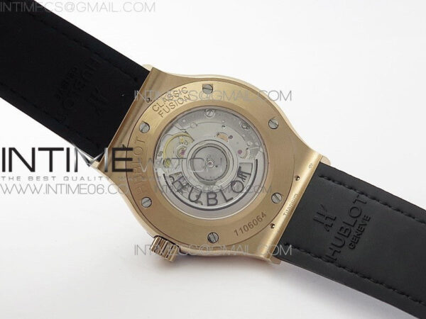 Classic Fusion 42mm RG Paved Diamonds Case/Bezel B50F Blue Dial On Blue Gummy Strap A2892 - Image 18