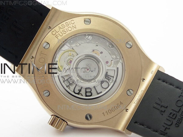 Classic Fusion 42mm RG Paved Diamonds Case/Bezel B50F Blue Dial On Blue Gummy Strap A2892 - Image 19
