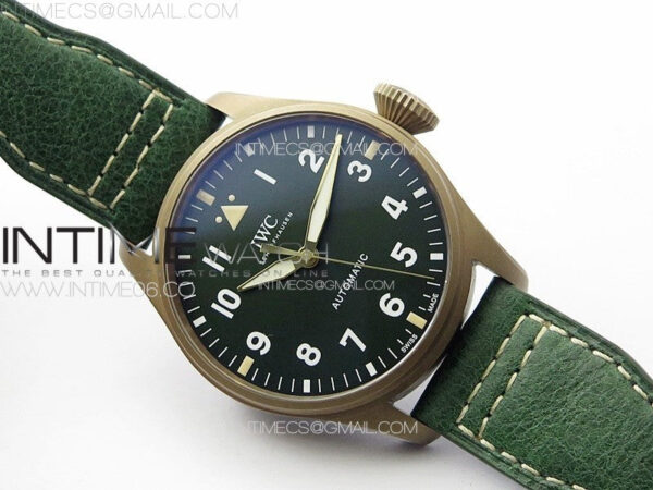 Big Pilot IW329702 Bronzo B12 Best Edition Green Dial on Brown Leather Strap A2824 - Image 2