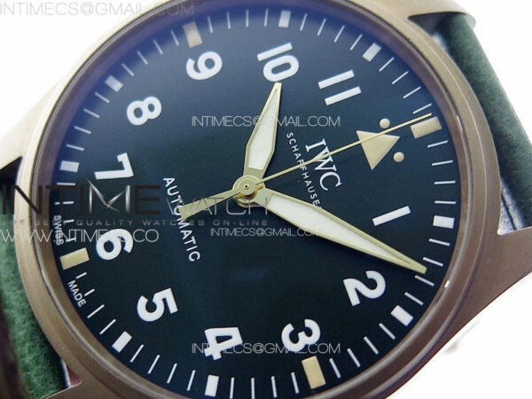 Big Pilot IW329702 Bronzo B12 Best Edition Green Dial on Brown Leather Strap A2824 - Image 3