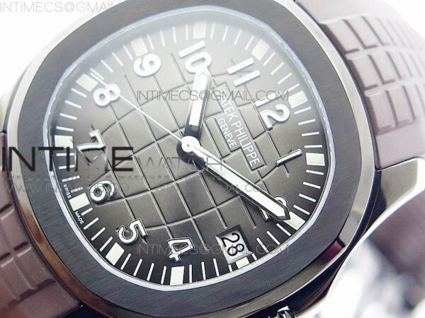 Aquanaut Jumbo 5167A DLC ZF 1:1 Best Edition Black Dial on Brown Rubber Strap 324CS(Free Box) - Image 4
