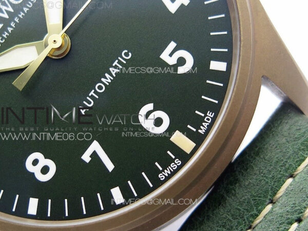 Big Pilot IW329702 Bronzo B12 Best Edition Green Dial on Brown Leather Strap A2824 - Image 4