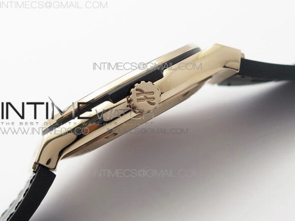 Classic Fusion 42mm RG Paved Diamonds Bezel B50F Black Dial On Black Gummy Strap A2892 - Image 9