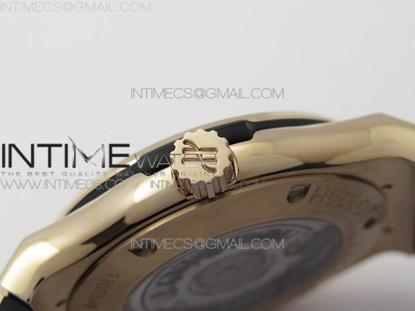 Classic Fusion 42mm RG Paved Diamonds Bezel B50F Black Dial On Black Gummy Strap A2892 - Image 10