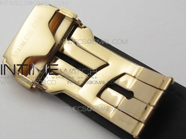 Classic Fusion 42mm RG Paved Diamonds Bezel B50F Black Dial On Black Gummy Strap A2892 - Image 14